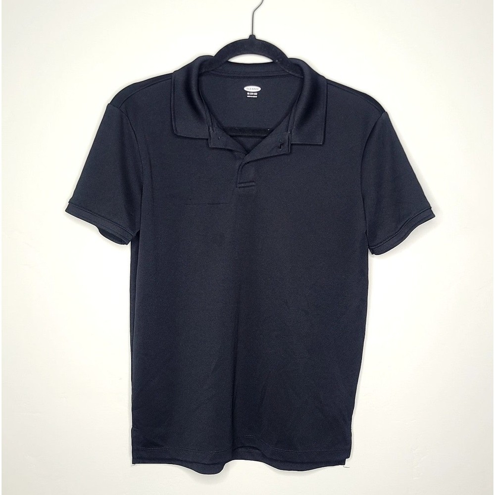 Old Navy Black Polo Shirt Boys XL 14-16 (See listing for flaw)